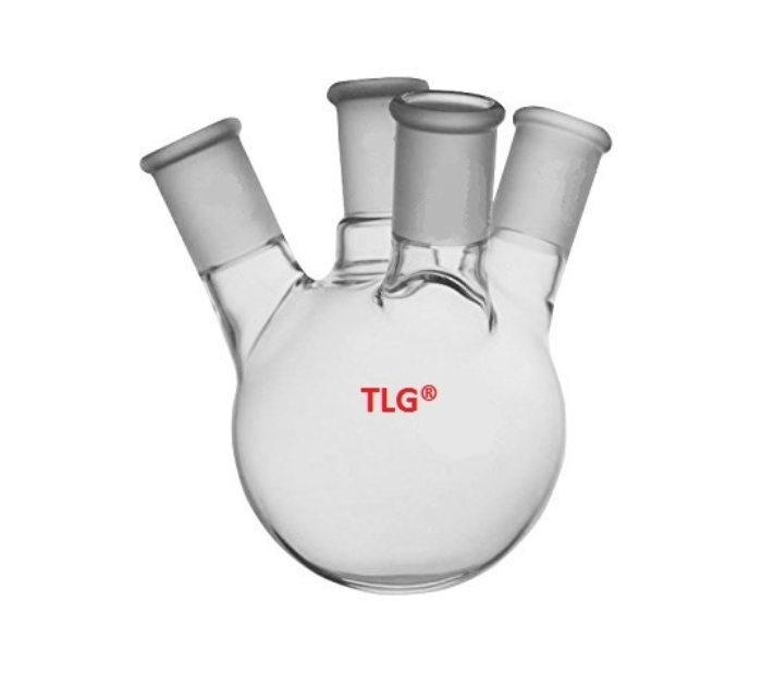 Flask, Round Bottom, 4-Neck, Angled