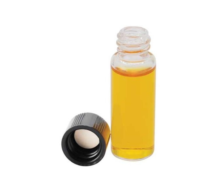 Clear Glass Sample Vials with PTFE-Faced White Rubber Lined Phenolic Screw Caps